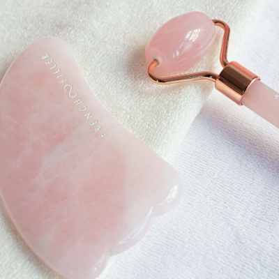 massage gua sha pierre de quartz rose naturelle roller de jade frenchfiller beauty yoga visage skincare face