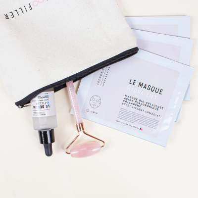 trousse skincare beauty h-filler serum masque visage hydratant fermeté frenchfiller beauty