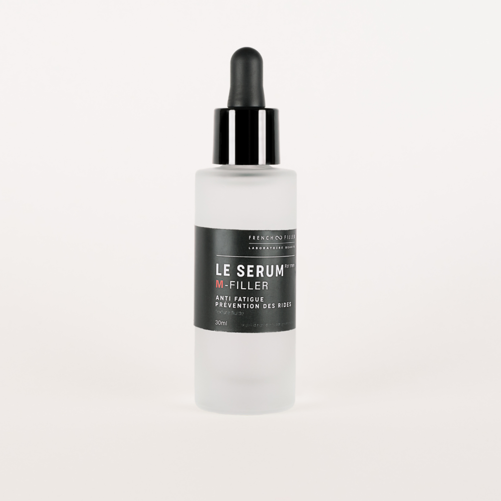 M-filler serum pour le visage pour homme effet botox acide hyaluronique peptides skincare routine men hydratation